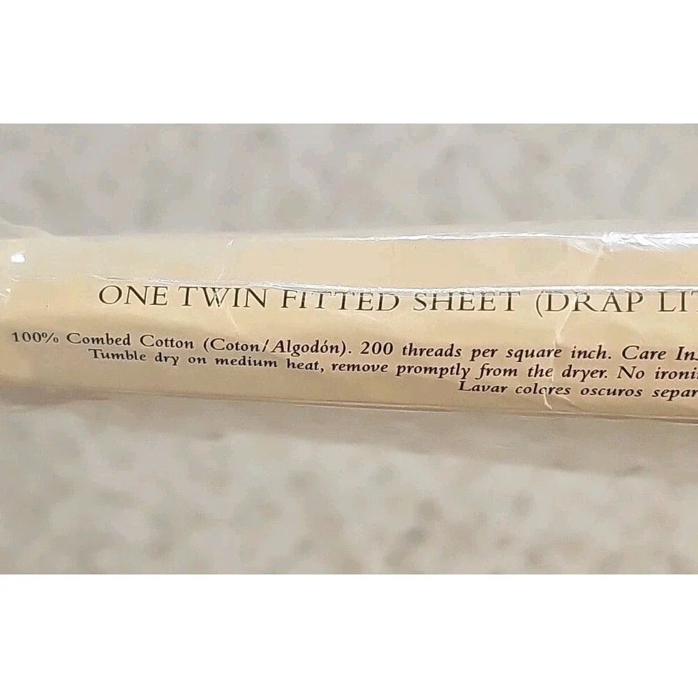 Vtg Utica Serina Luxury Percale Twin Fitted Sheet NEW USA Cotton Pink Stripe